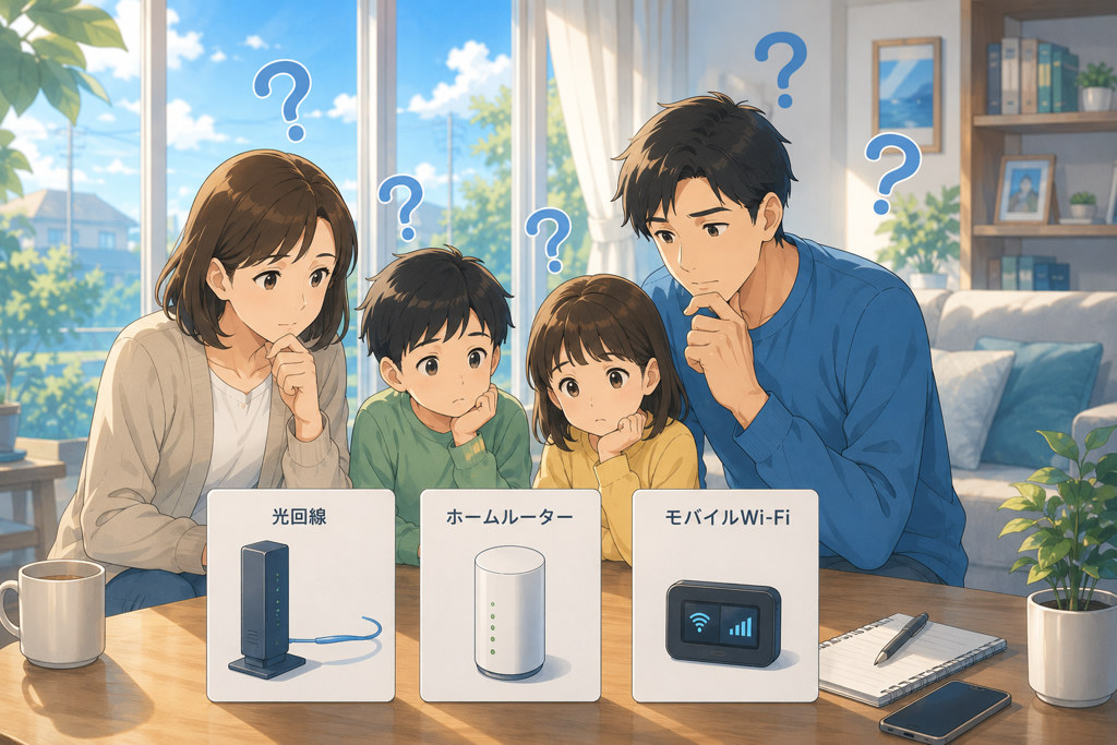 Wi-Fi契約はどこがいい？ のイメージイラスト